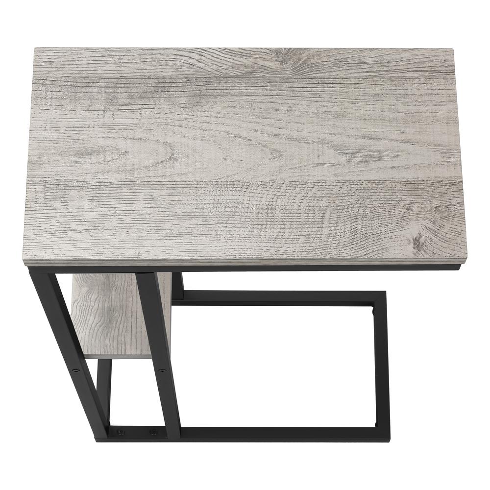 Accent Table, C-shaped, End, Side, Snack, Living Room, Bedroom, Grey Laminate. Picture 5
