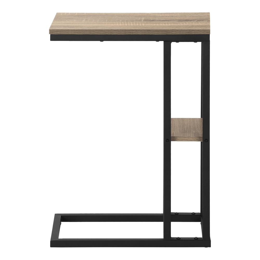 Accent Table, C-shaped, End, Side, Snack, Living Room, Bedroom, Brown Laminate. Picture 2