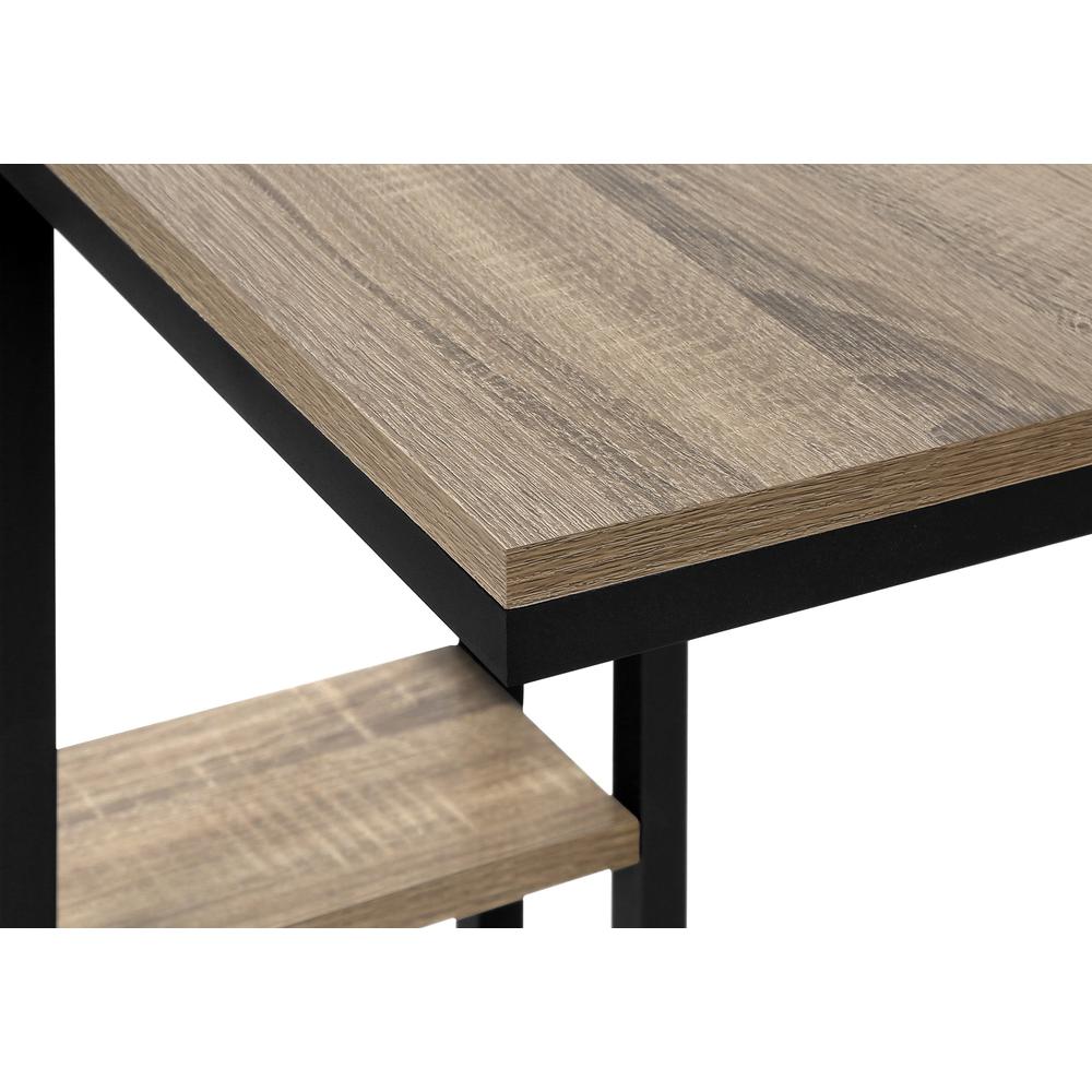 Accent Table, C-shaped, End, Side, Snack, Living Room, Bedroom, Brown Laminate. Picture 6