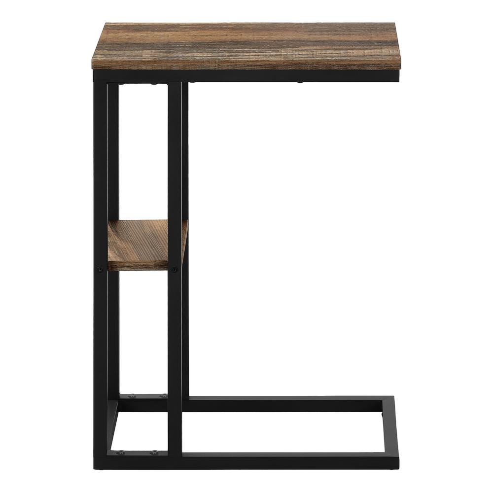 Accent Table, C-shaped, End, Side, Snack, Living Room, Bedroom, Brown Laminate. Picture 2