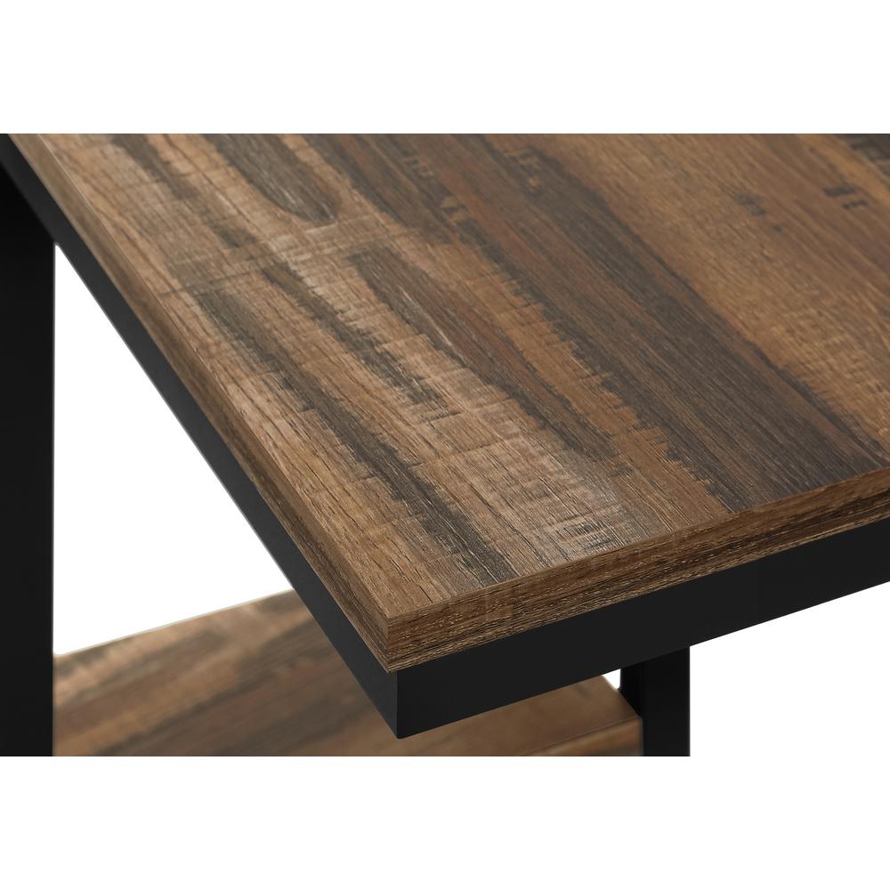Accent Table, C-shaped, End, Side, Snack, Living Room, Bedroom, Brown Laminate. Picture 6