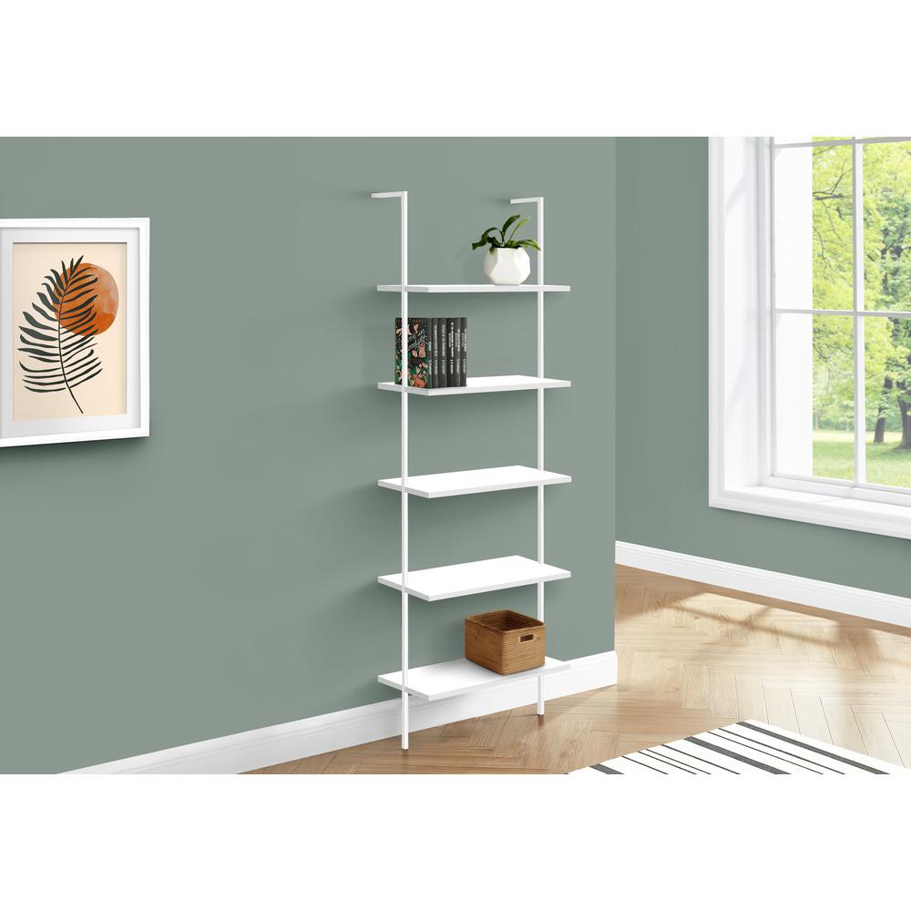 Bookshelf, Bookcase, Etagere, Ladder, 5 Tier, 72H, Office, Bedroom. Picture 9