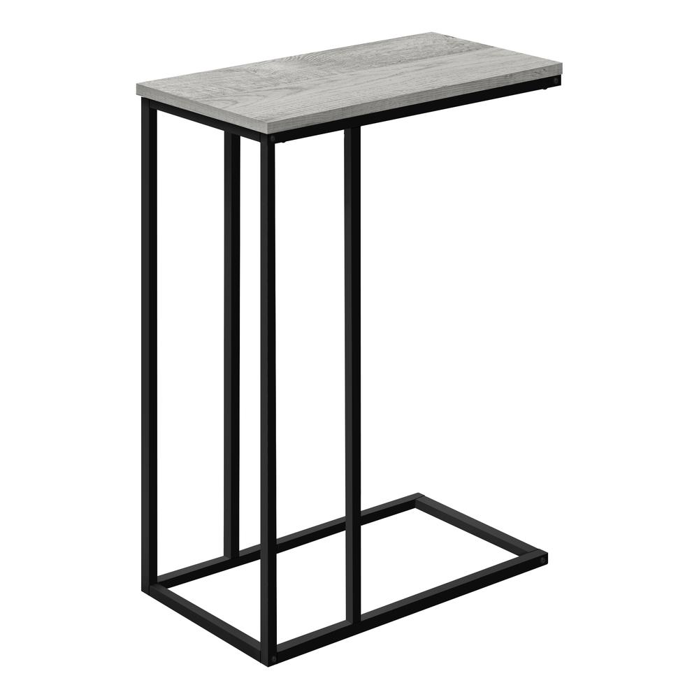 Accent Table, C-shaped, End, Side, Snack, Living Room, Bedroom, Grey Laminate. Picture 1