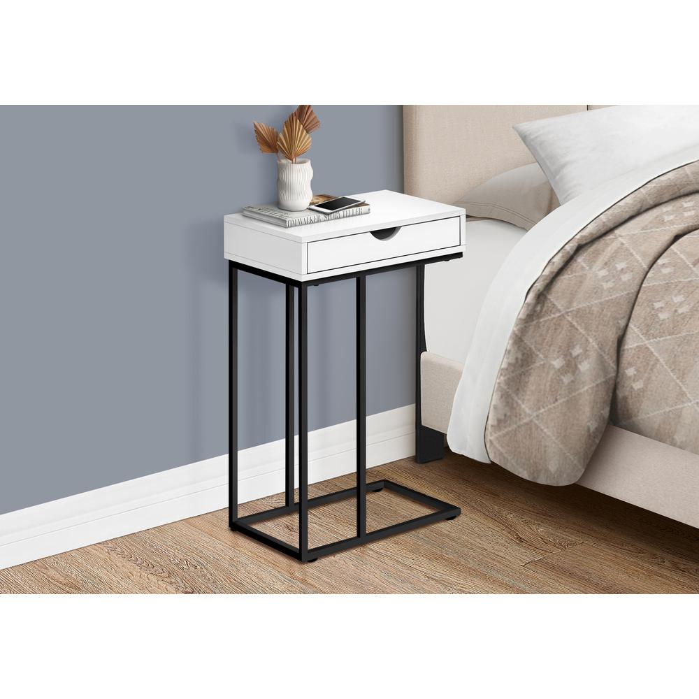 Accent Table, C-shaped, End, Side, Snack, Storage Drawer, Living Room. Picture 3