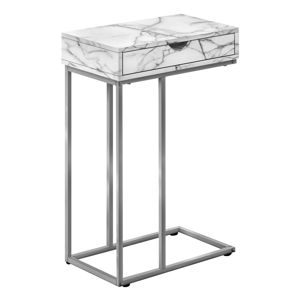 Accent Table, C-shaped, End, Side, Snack, Storage Drawer, Living Room, Bedroom. Picture 1