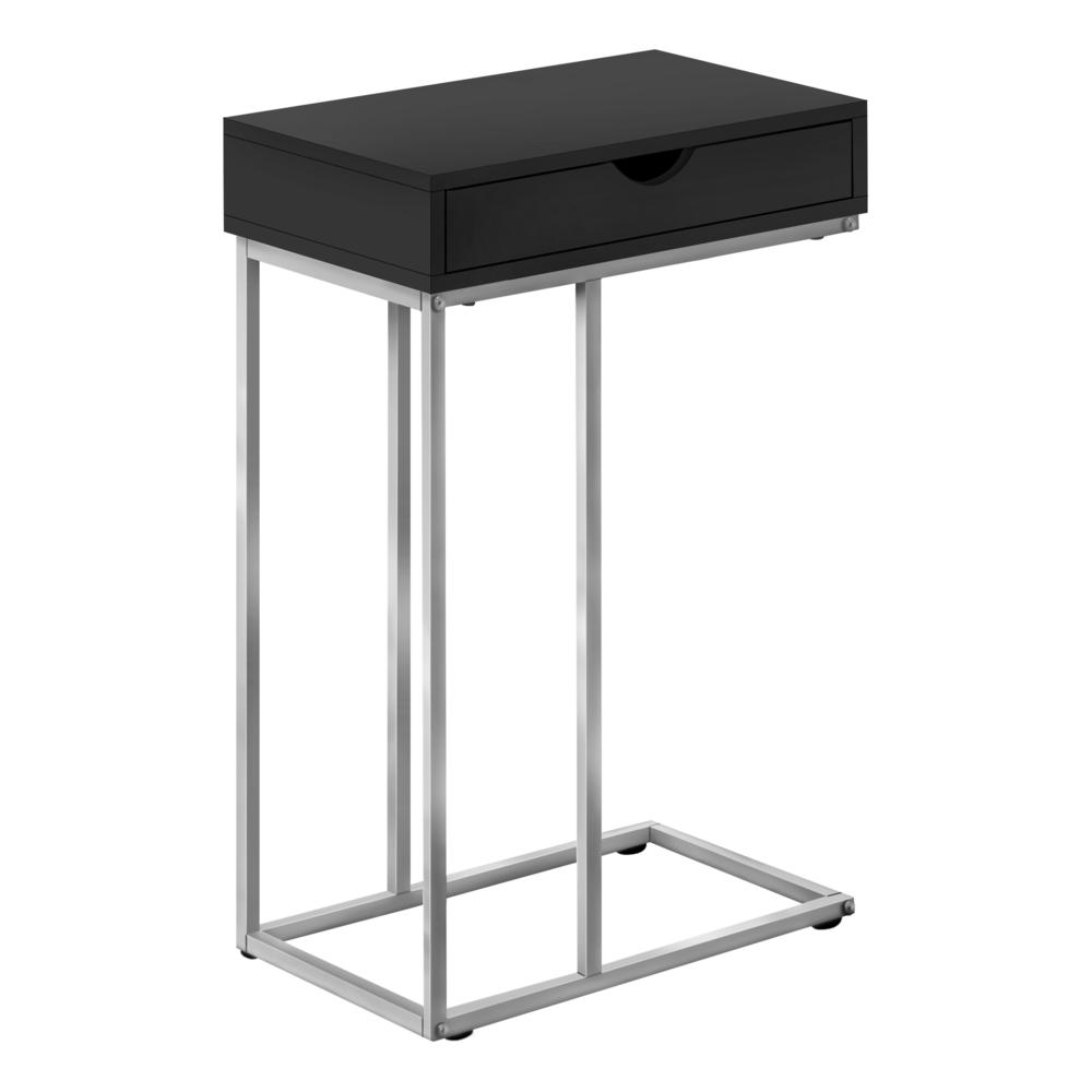 Accent Table, C-shaped, End, Side, Snack, Storage Drawer, Living Room, Bedroom. Picture 1