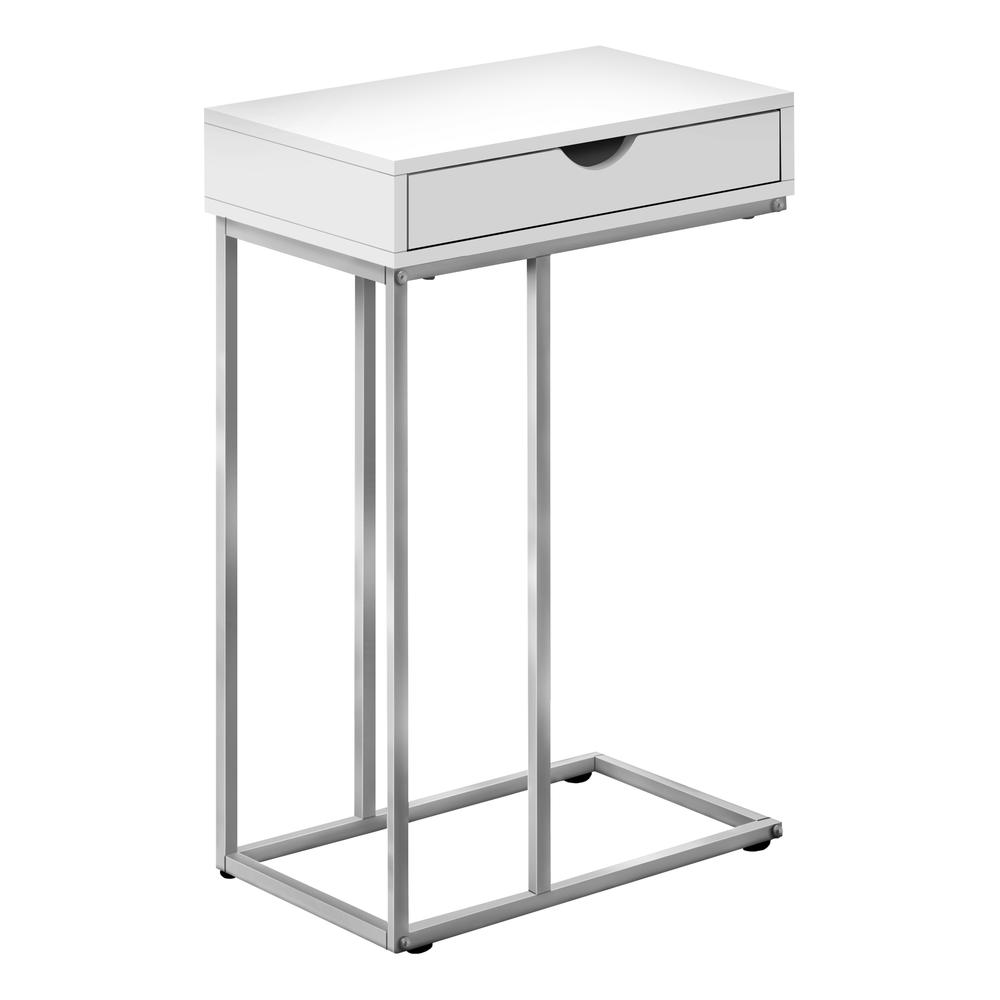 Accent Table, C-shaped, End, Side, Snack, Storage Drawer, Living Room, Bedroom. Picture 1