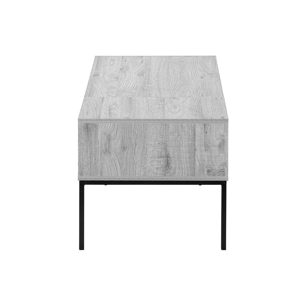 Coffee Table, 42 L, Rectangular, Cocktail, Lift-top, Grey, Black. Picture 3