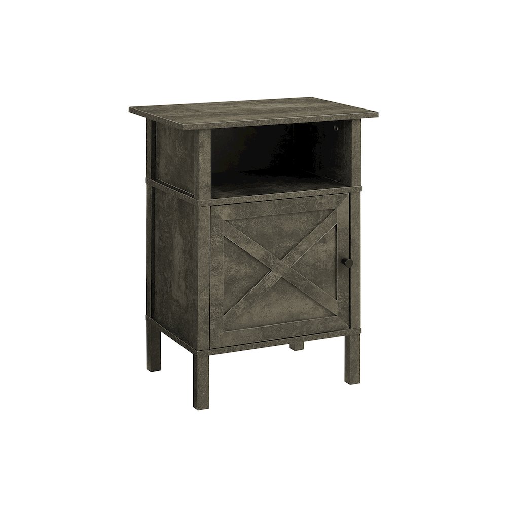 Accent Table, Small, Storage, Dark Bronze Laminate, Transitional. Picture 1