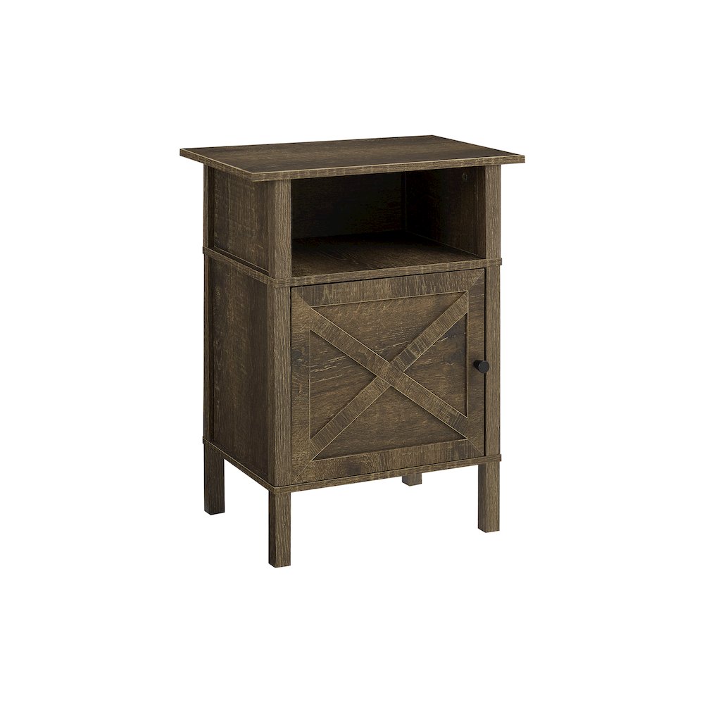 Accent Table, Small, Storage, Dark Oak Laminate, Transitional. Picture 1