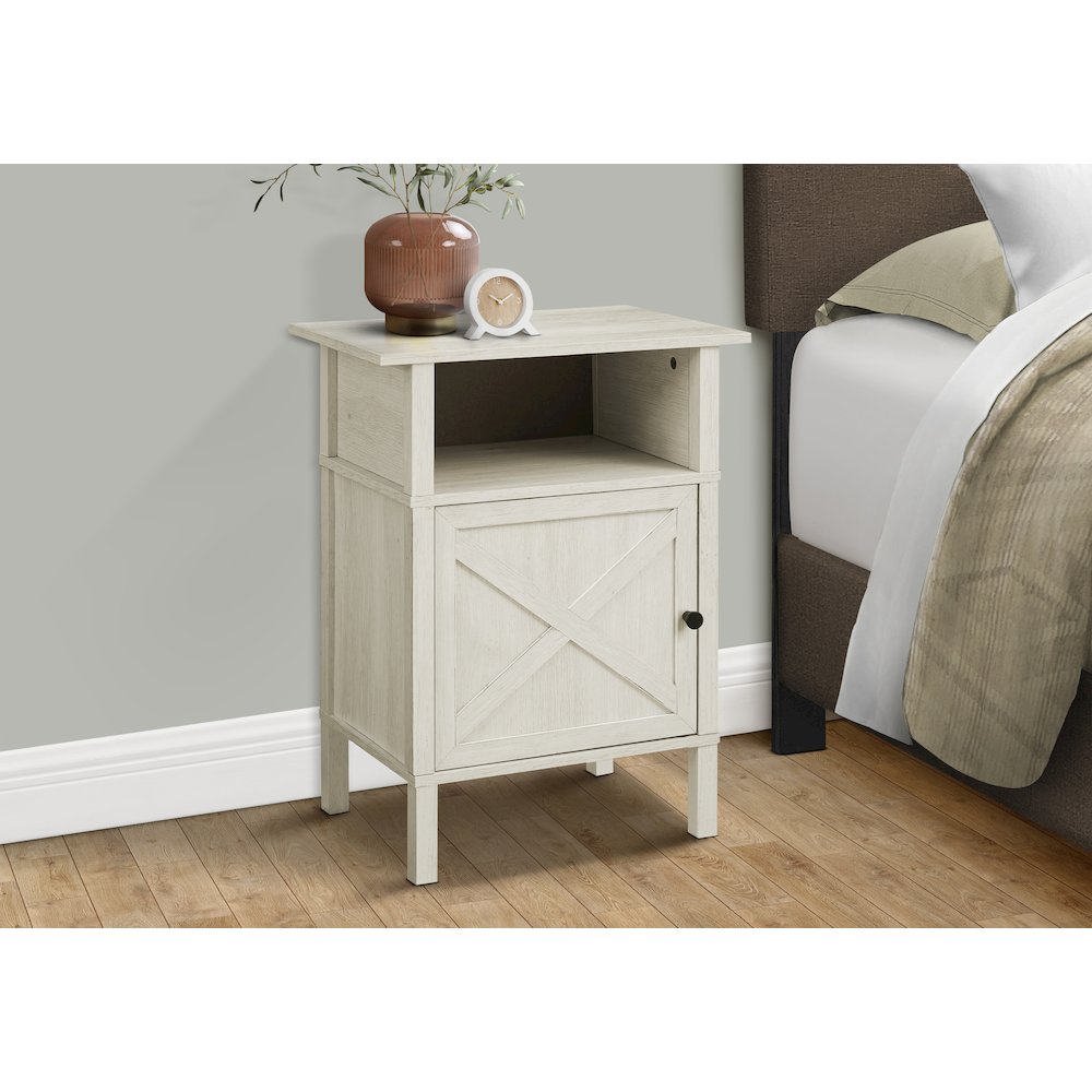 Accent Table, Small, Storage, Washed Oak Laminate, Transitional. Picture 3