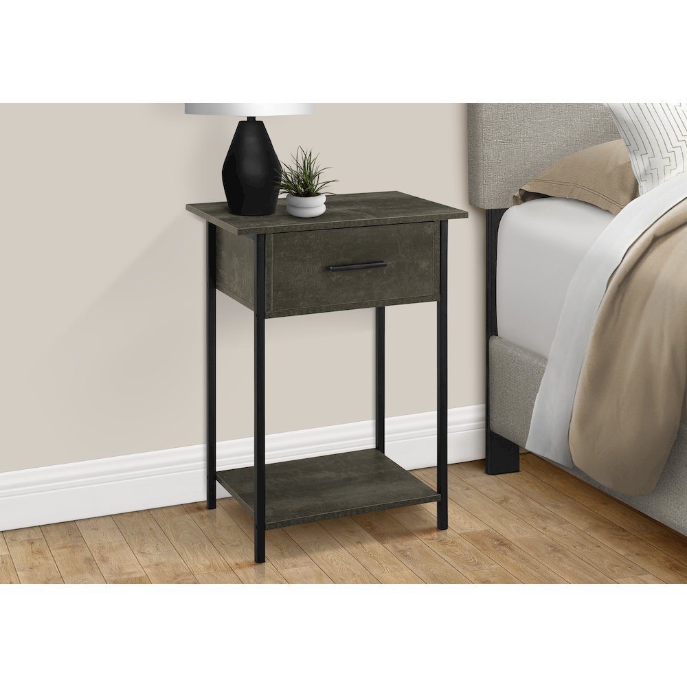 Accent Table, 2 Tier, End,  Black Metal, Contemporary. Picture 3