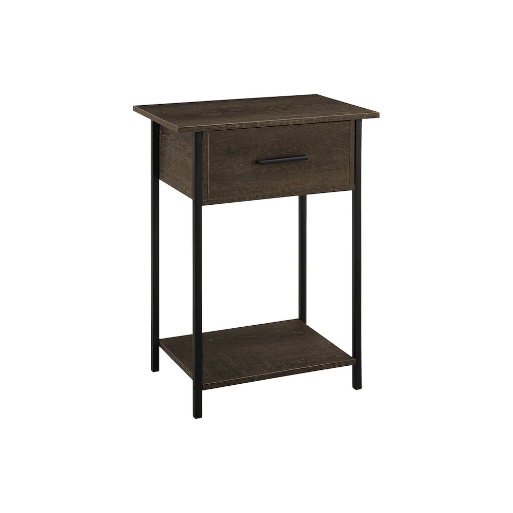 Accent Table, 2 Tier, End, Black Metal, Contemporary. Picture 1