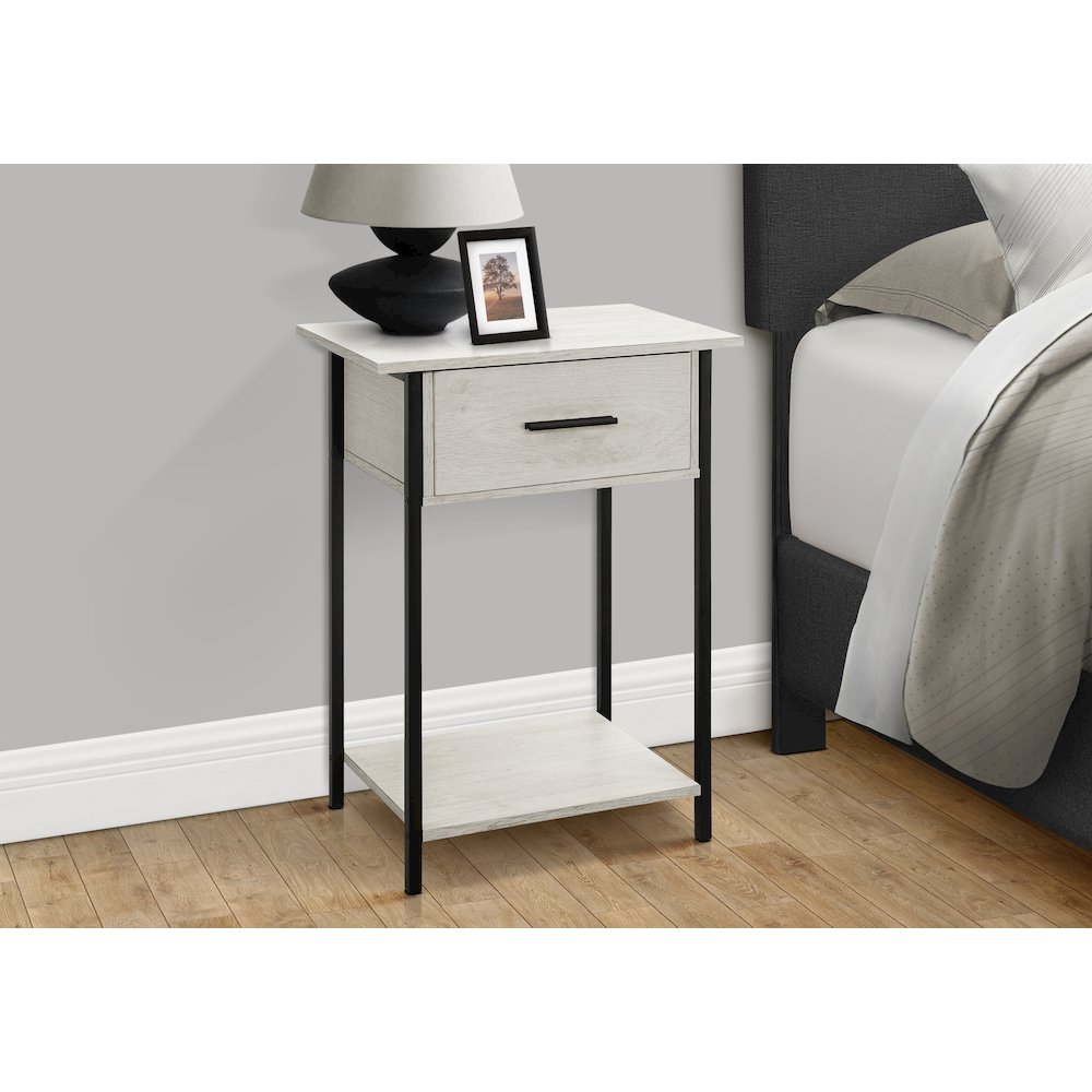 Accent Table, 2 Tier, End Black Metal, Contemporary. Picture 3