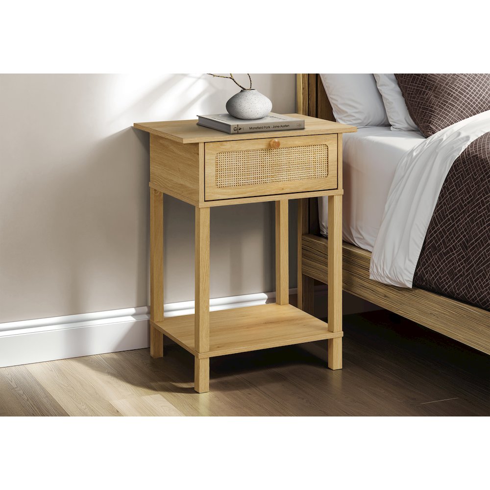 Accent Table, Bedroom, Living Room, Natural Laminate, Transitional. Picture 3