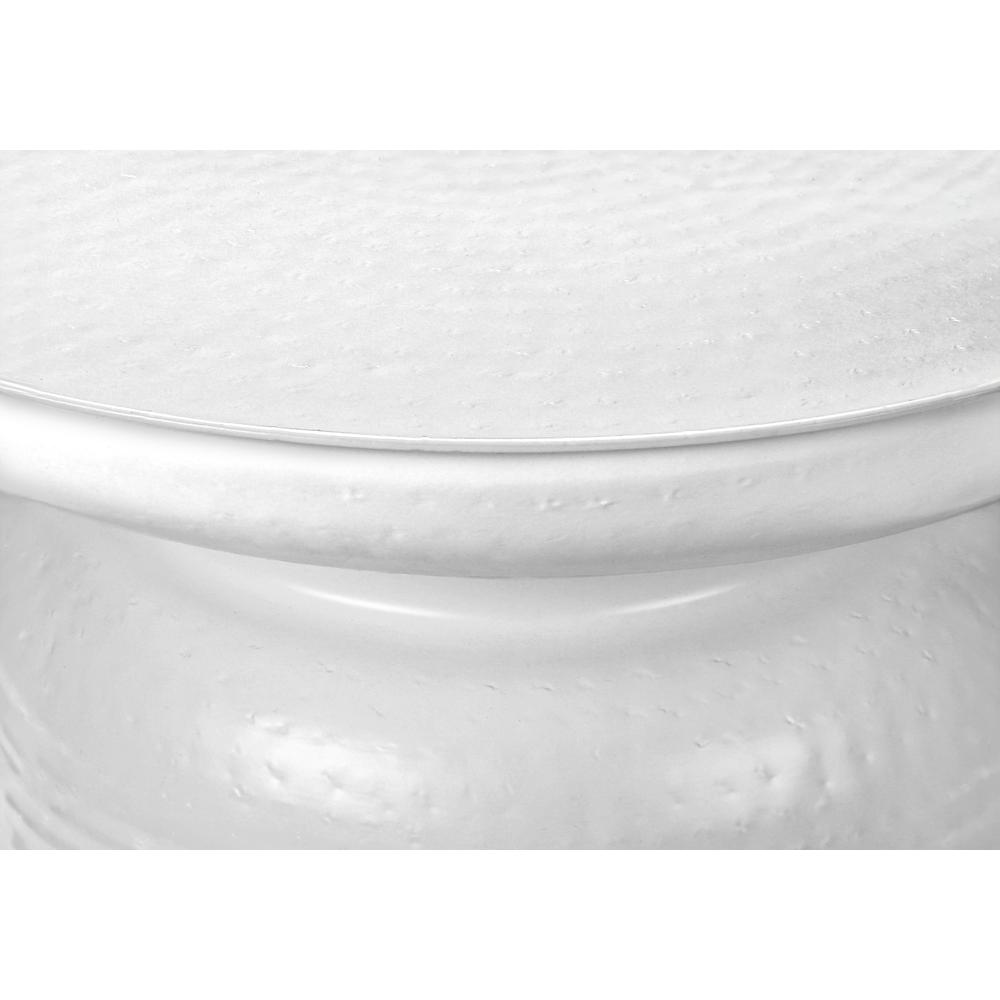 Accent Table, Drum, Side, End, Nightstand, Lamp, Living Room, Bedroom, White. Picture 2