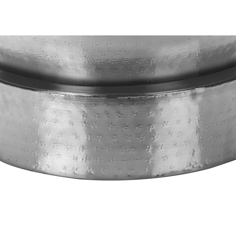 Accent Table, Drum, Side, End, Nightstand, Lamp, Living Room, Bedroom, Chrome. Picture 3