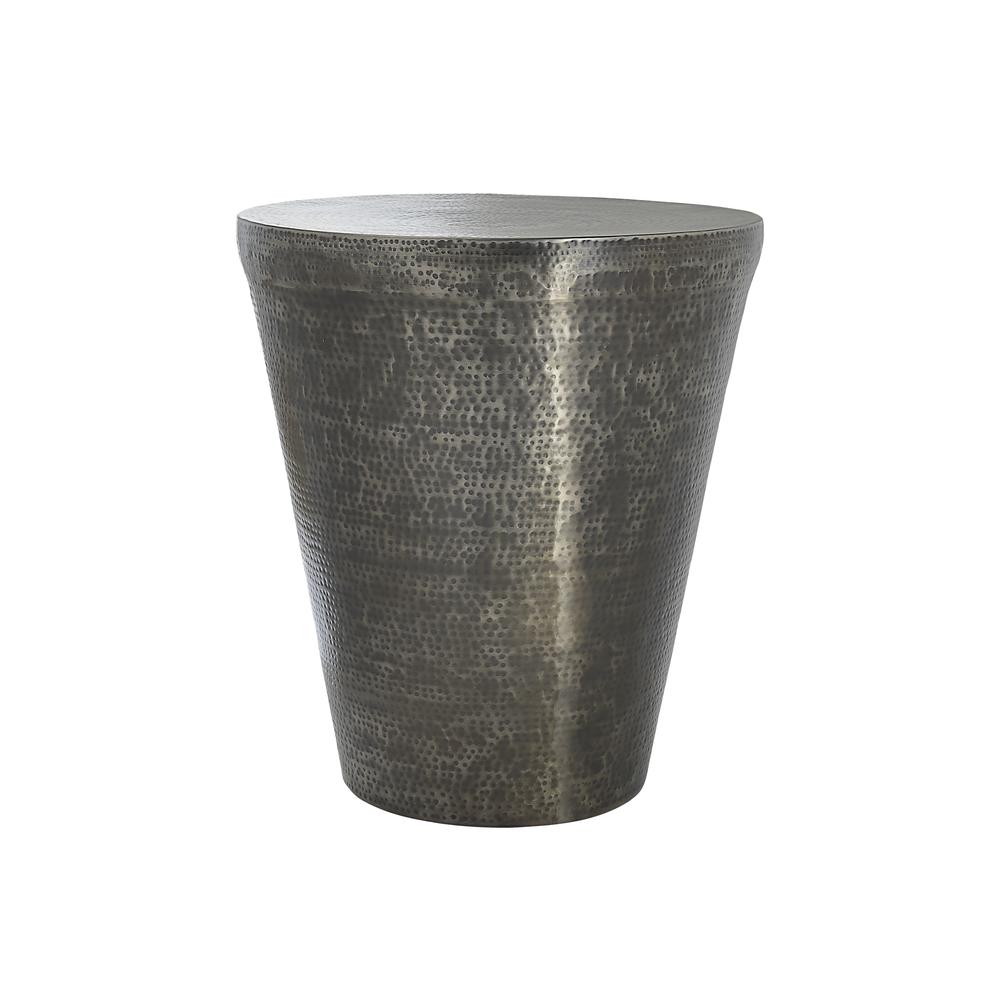 Accent Table, Drum, Side, End, Nightstand, Lamp, Living Room, Bedroom, Grey. Picture 1