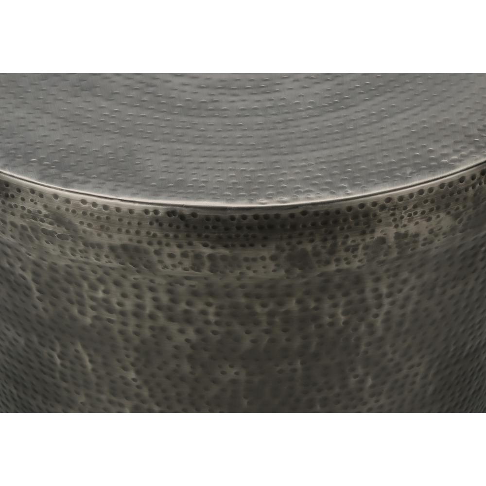 Accent Table, Drum, Side, End, Nightstand, Lamp, Living Room, Bedroom, Grey. Picture 2