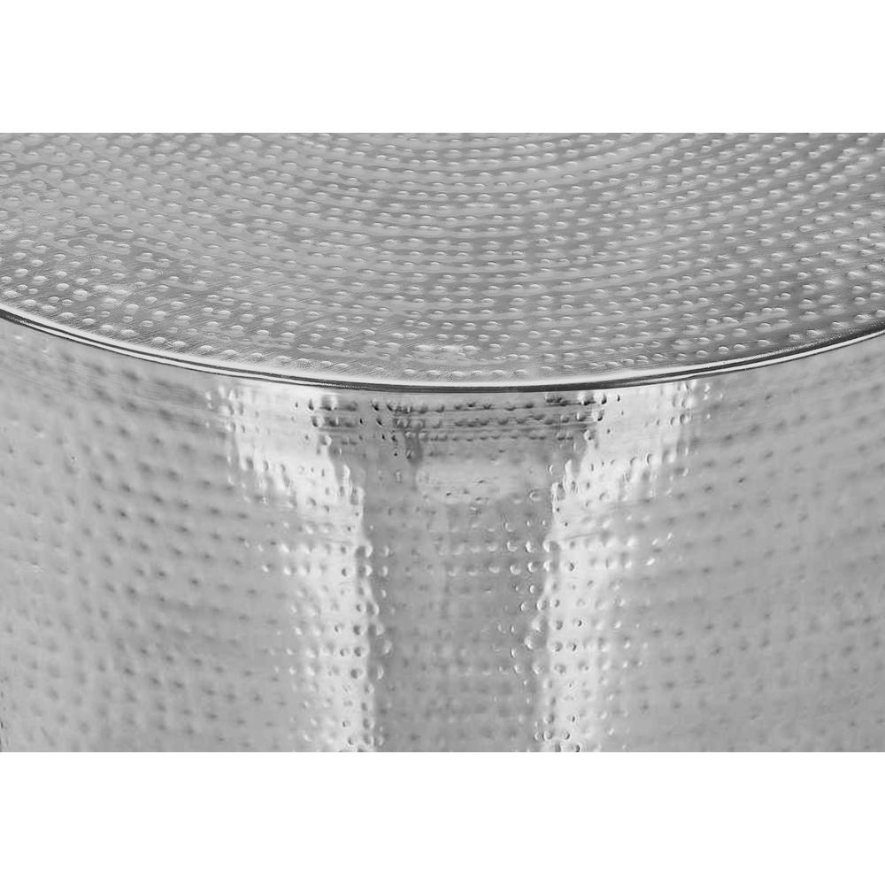 Accent Table, Drum, Side, End, Nightstand, Lamp, Living Room, Bedroom, Chrome. Picture 2