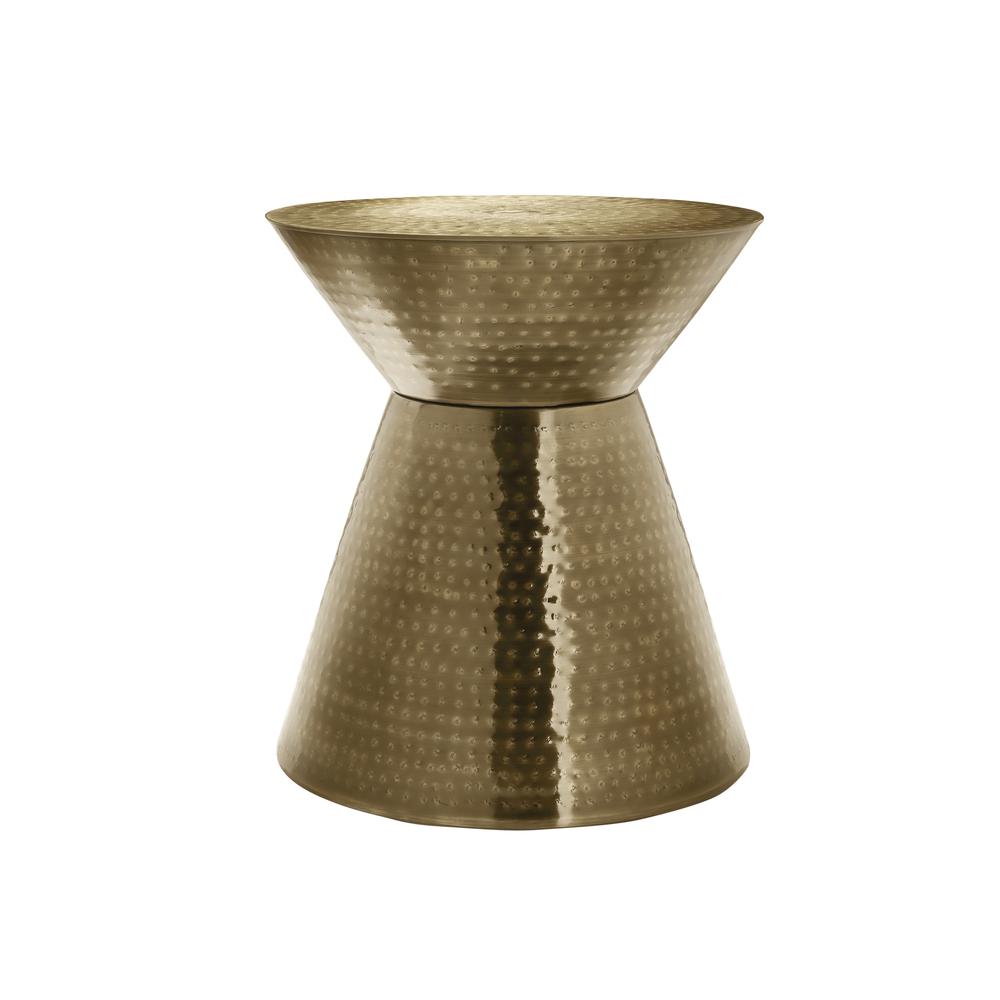 Accent Table, Drum, Side, End, Nightstand, Lamp, Living Room, Bedroom, Gold. Picture 1