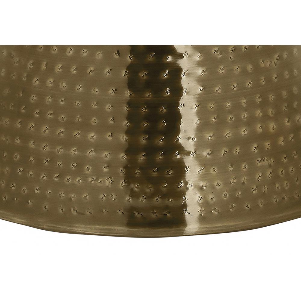 Accent Table, Drum, Side, End, Nightstand, Lamp, Living Room, Bedroom, Gold. Picture 3