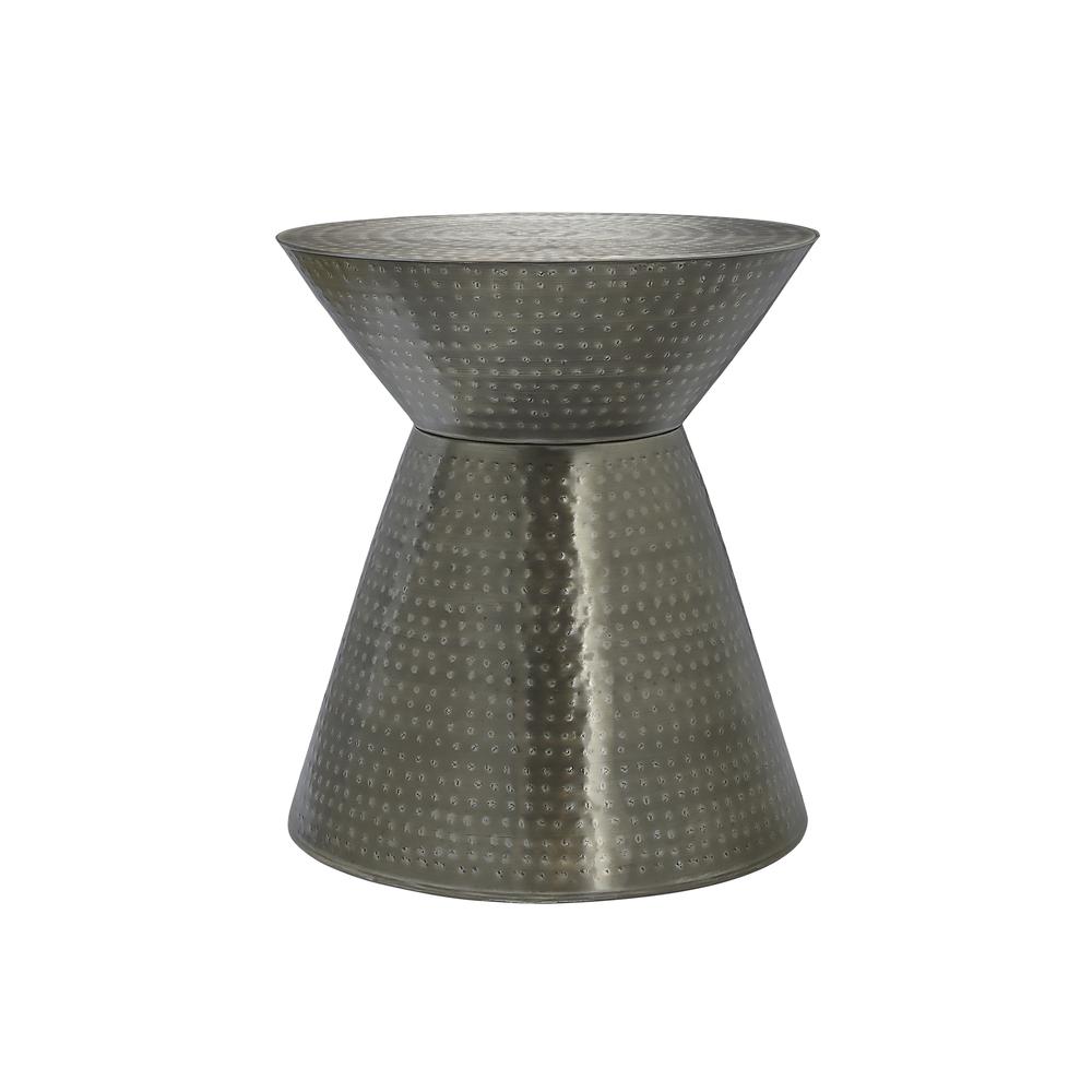 Accent Table, Drum, Side, End, Nightstand, Lamp, Living Room, Bedroom, Grey. Picture 1