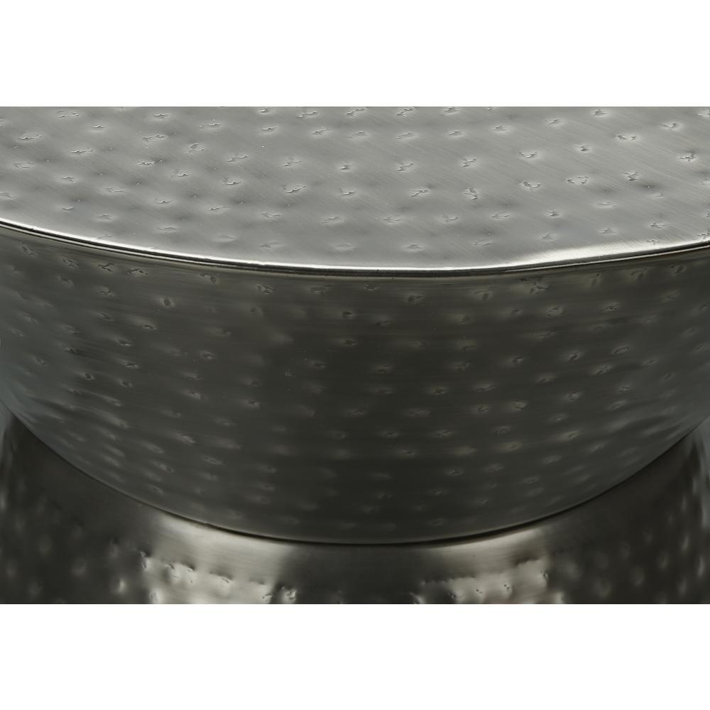 Accent Table, Drum, Side, End, Nightstand, Lamp, Living Room, Bedroom, Grey. Picture 2