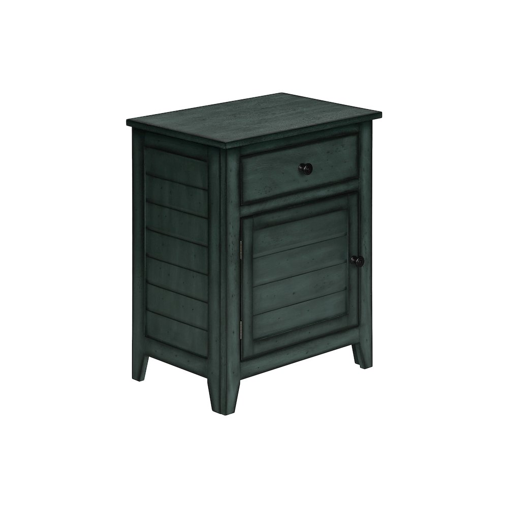 Accent Table, Nightstand, Antique Blue Veneer, Transitional. Picture 1