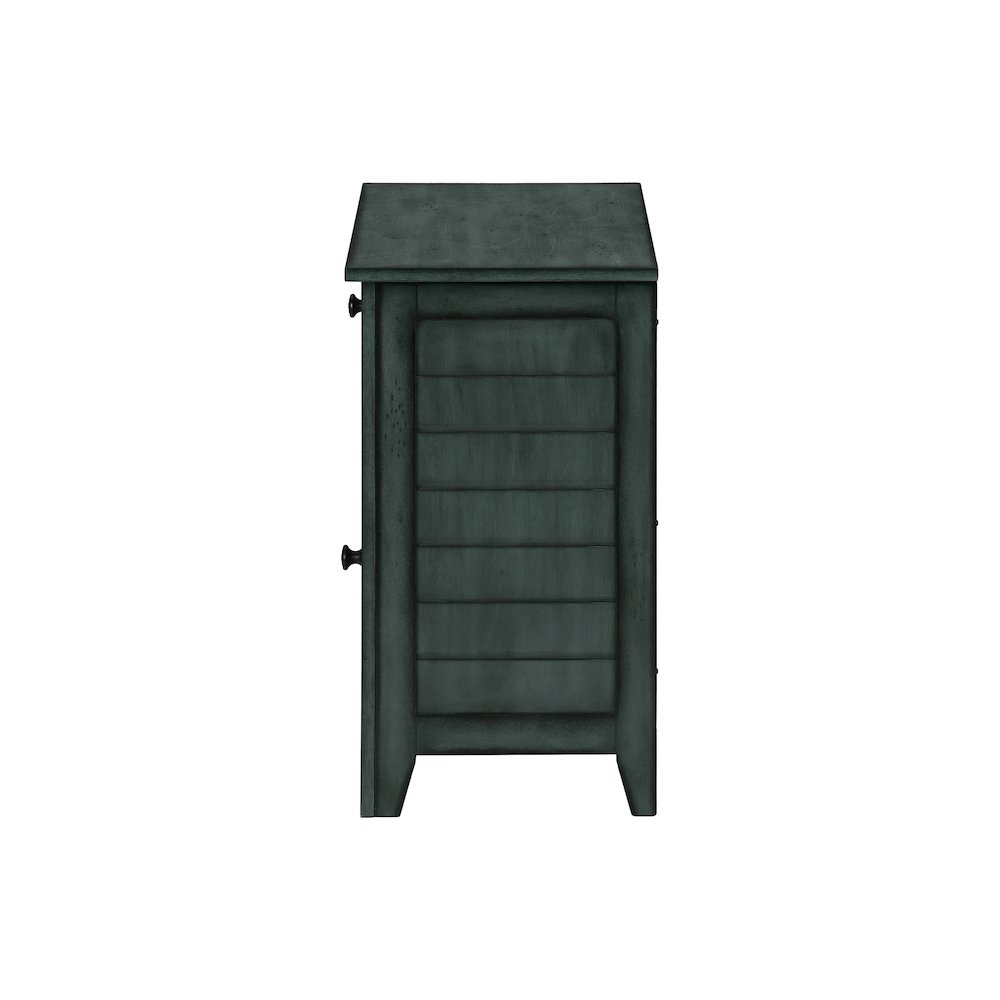 Accent Table, Nightstand, Antique Blue Veneer, Transitional. Picture 3