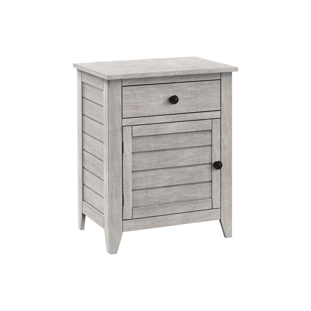 Accent Table, Nightstand, Storage Drawer, End, Side Table, Grey Veneer. Picture 1