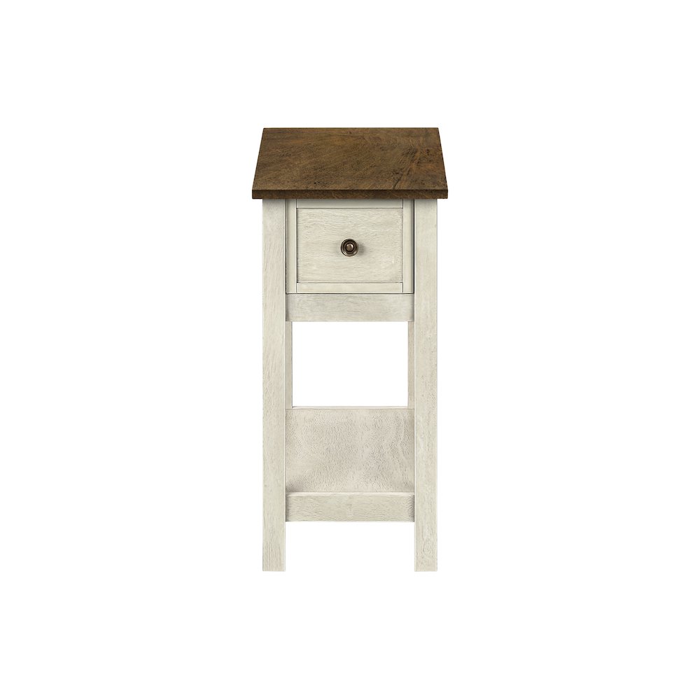 Transitional Accent Table in White,Espresso color. Picture 2
