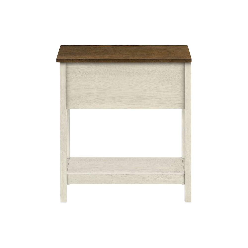 Transitional Accent Table in White,Espresso color. Picture 3