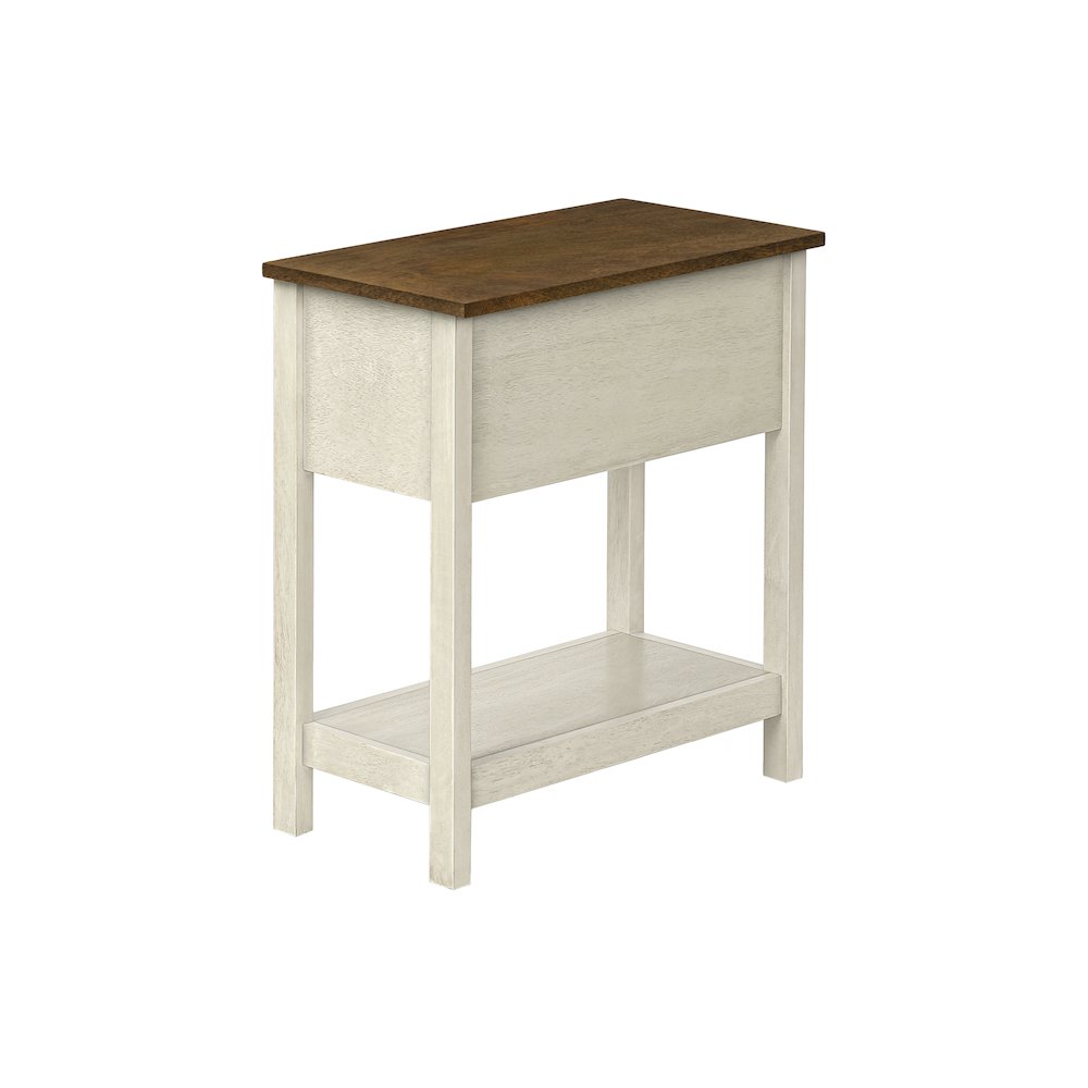 Transitional Accent Table in White,Espresso color. Picture 4