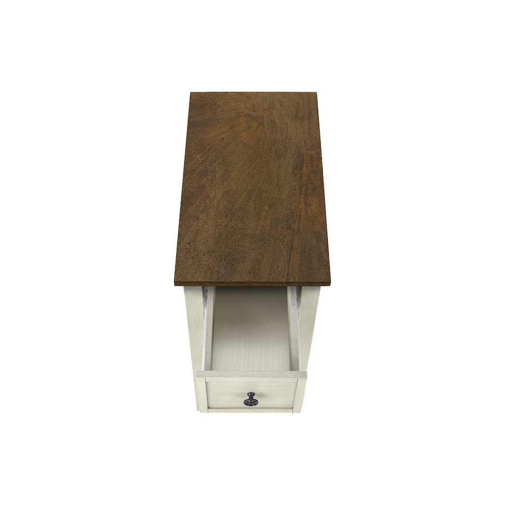 Transitional Accent Table in White,Espresso color. Picture 5