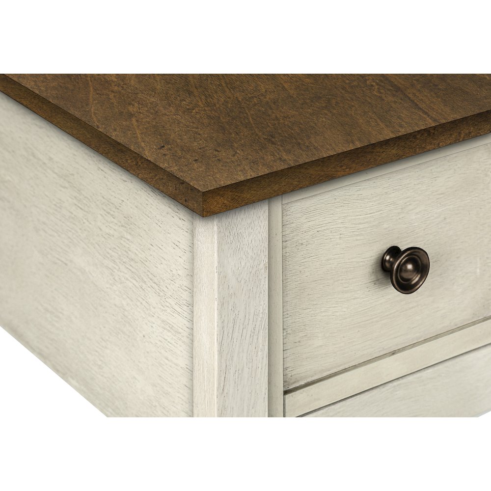 Transitional Accent Table in White,Espresso color. Picture 6