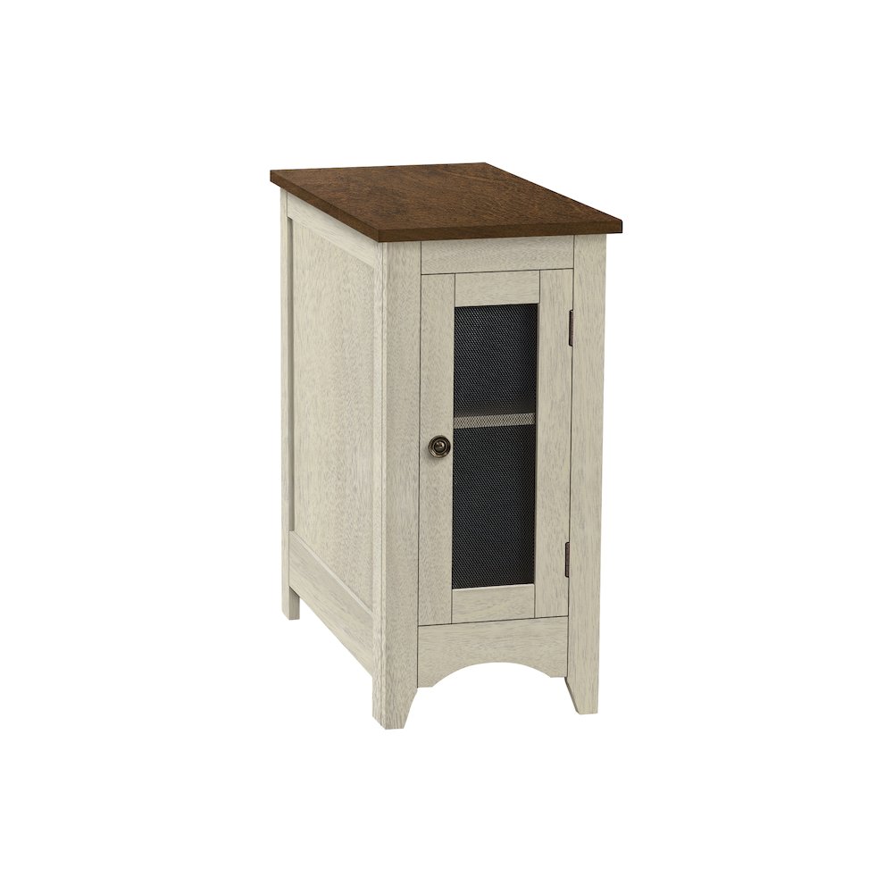 Transitional Accent Table in White,Espresso color. Picture 1