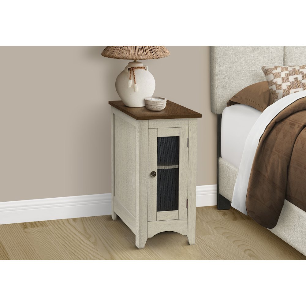 Transitional Accent Table in White,Espresso color. Picture 3