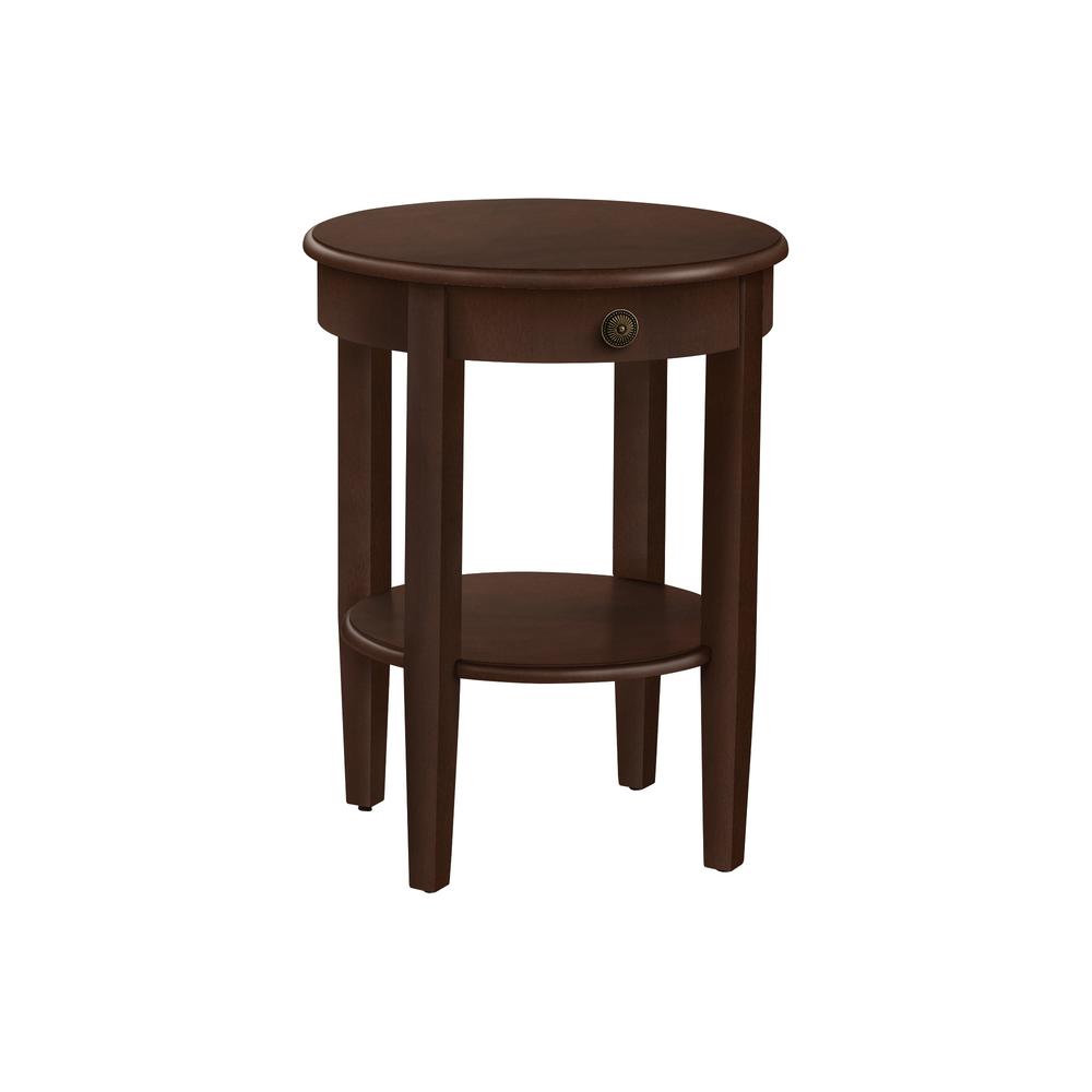 Accent Table, 2 Tier, End, Side Table, Round, Nightstand, Bedroom. Picture 1