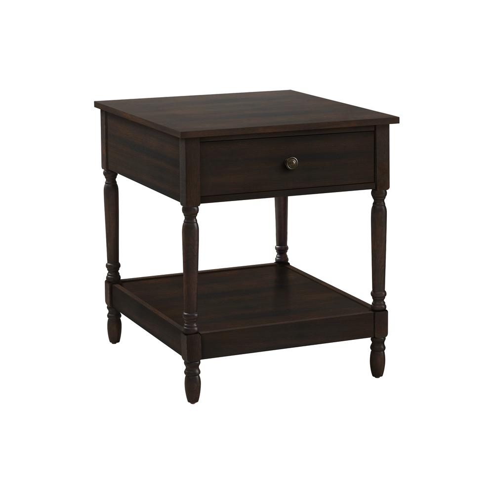 Accent Table, 2 Tier, End, Side Table, Square, Nightstand, Bedroom. Picture 1