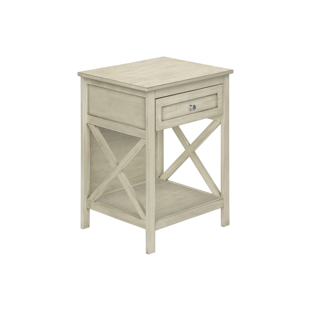 Transitional Accent Table in White color. Picture 1
