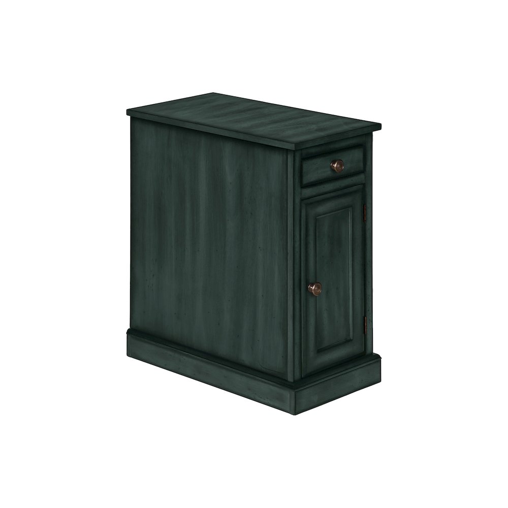Accent Table, End, Side Table, Antique Blue Veneer, Traditional. Picture 1
