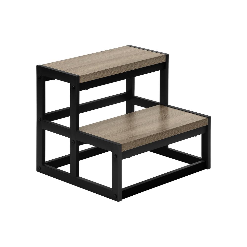 Ladder, Step Stool, Bedroom, Kitchen, Black Metal, Dark Taupe Laminate. Picture 1