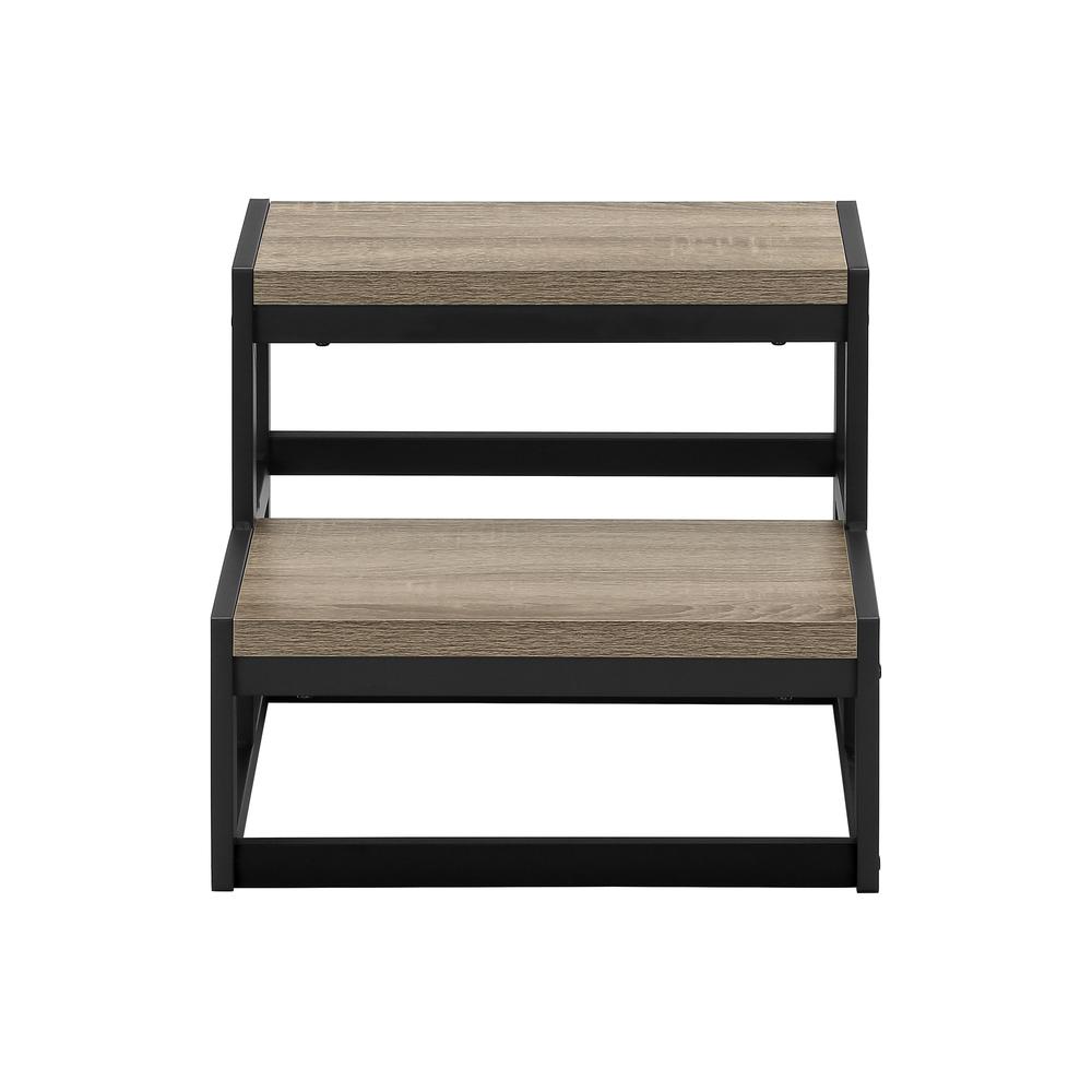 Ladder, Step Stool, Bedroom, Kitchen, Black Metal, Dark Taupe Laminate. Picture 2
