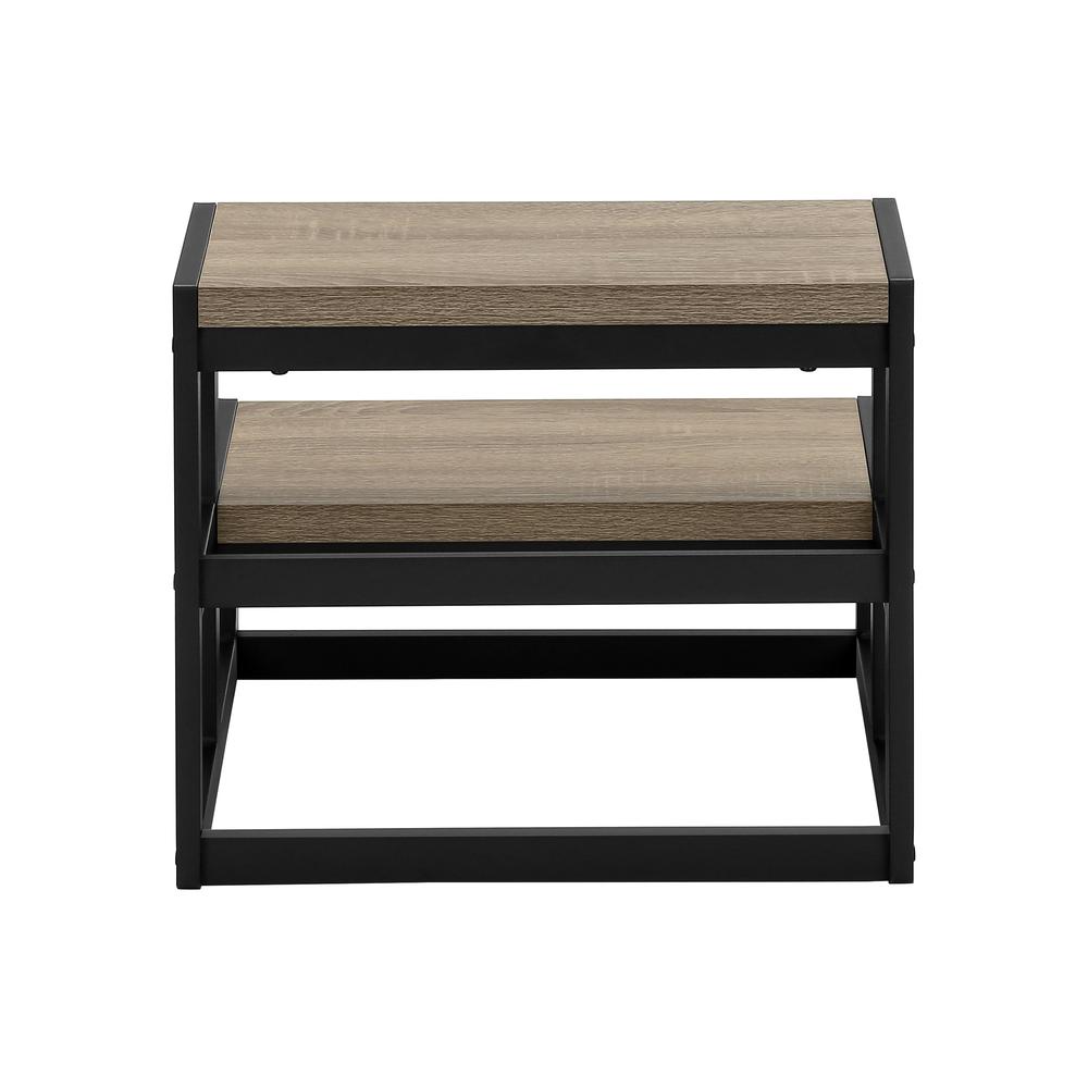 Ladder, Step Stool, Bedroom, Kitchen, Black Metal, Dark Taupe Laminate. Picture 4