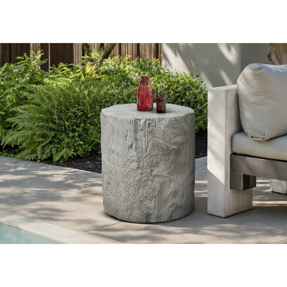 Accent Table, 25H, Drum, End, Nightstand, Round, Side Table, Grey, Contemporary. Picture 3