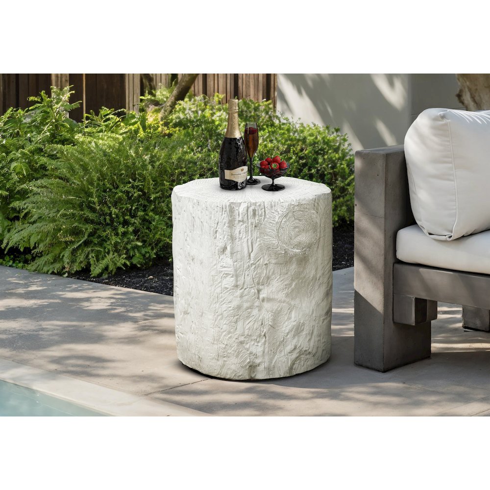 Accent Table, 25H, Drum, End, Nightstand, Round, Side Table, White, Contemporary. Picture 9