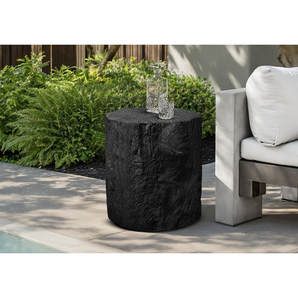 Accent Table, 25H, Drum, End, Nightstand, Round, Side Table, Black, Contemporary. Picture 3