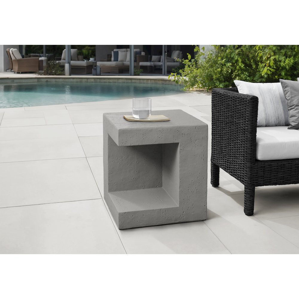 Accent Table, 25H, Side Table, Nightstand, End, Square, Grey, Contemporary. Picture 9