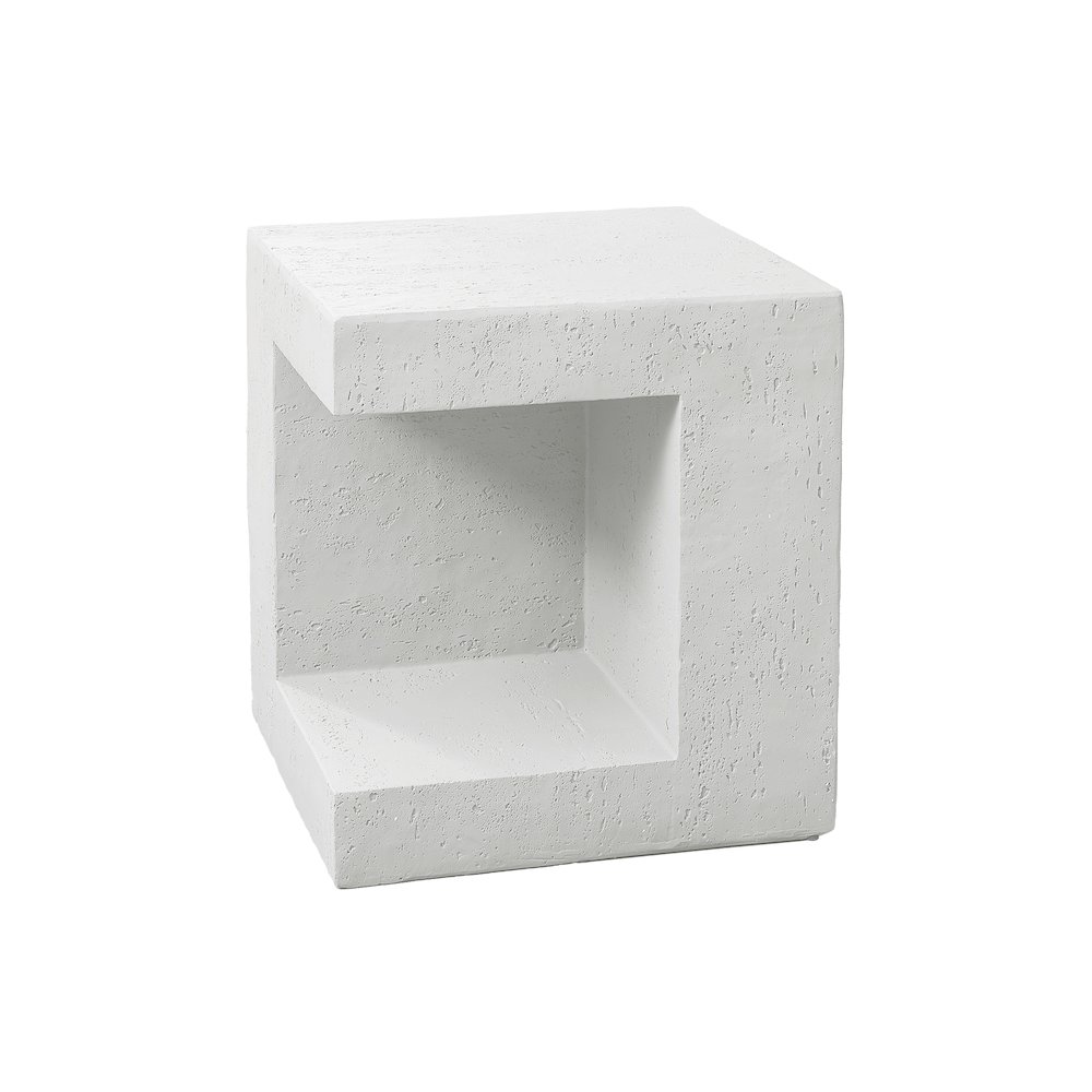 Accent Table, 25H, Side Table, Nightstand, End, Square, White, Contemporary. Picture 1